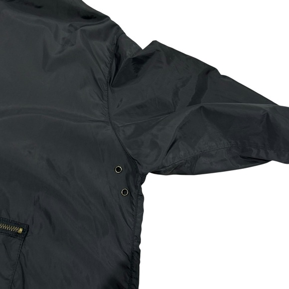 Vintage 90s Ann Taylor Windbreaker Jacket Black Nylon Hooded Pullover | Small - Picture 6 of 11